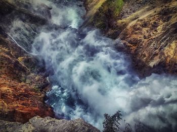 Scenic view of waterfall