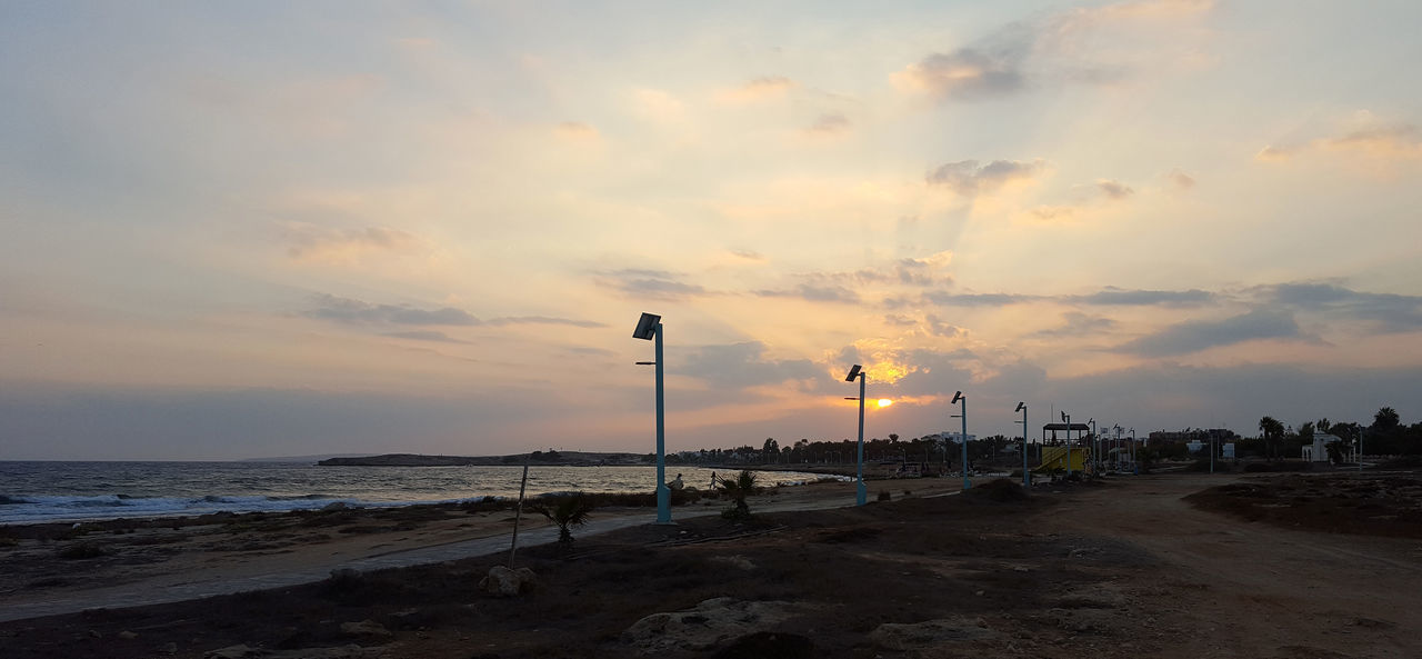 SCENIC VIEW OF BEACH DURING SUNSET