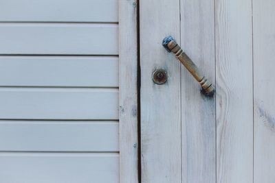 Full frame shot of closed wooden door