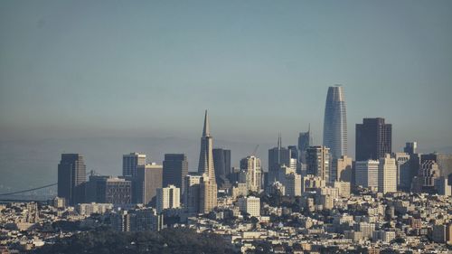 View of skyscrapers in city