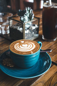 Close-up of coffee on table