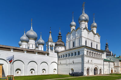 View of buildings against blue sky