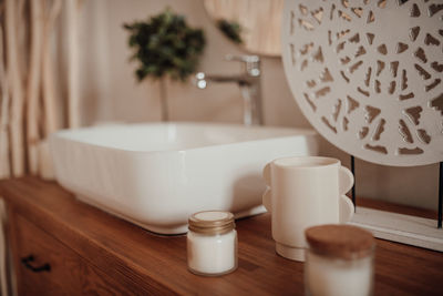 Close-up of sink in bathroom