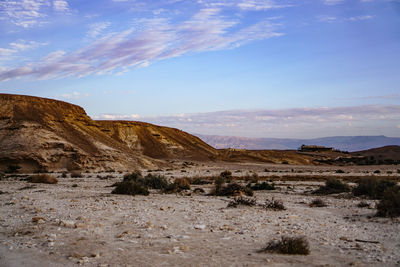 Scenic view of desert landscape against sky