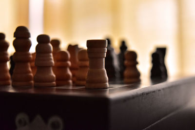 Close-up of chess pieces