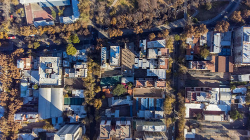 High angle view of buildings in city