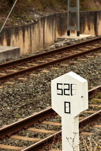 High angle view of railroad tracks