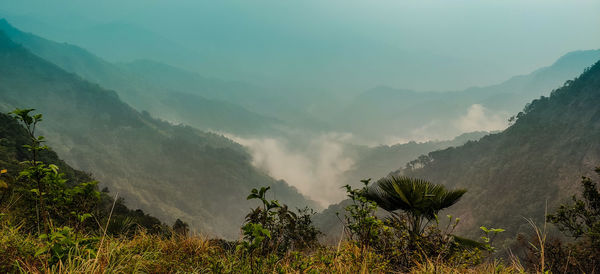 Panoramic view of landscape and mountains