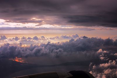 Aerial view of cloudscape during sunset