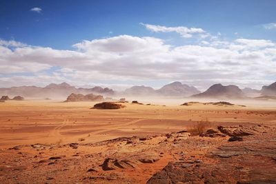 Scenic view of desert against sky