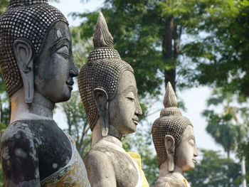 Close-up of statue against temple