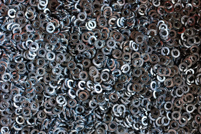 Full frame shot of metal stack