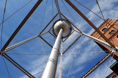 Low angle view of water tower against sky