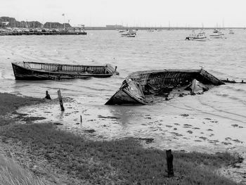View of boats in sea