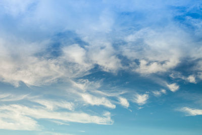 Low angle view of clouds in blue sky