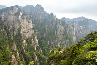 Scenic view of rocky mountains