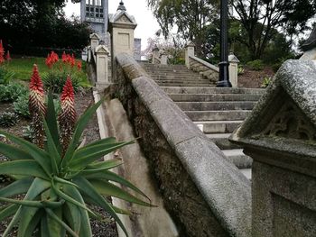 View of staircase in park