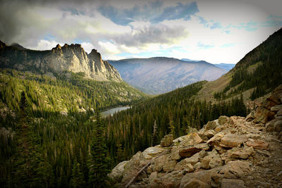 Scenic view of mountains against sky