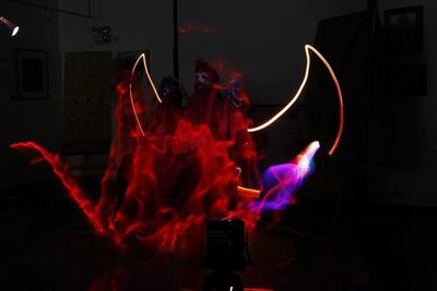 Blurred motion of people enjoying at night