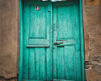 Closed wooden door