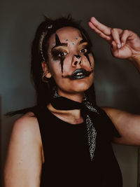 Portrait of young woman looking away