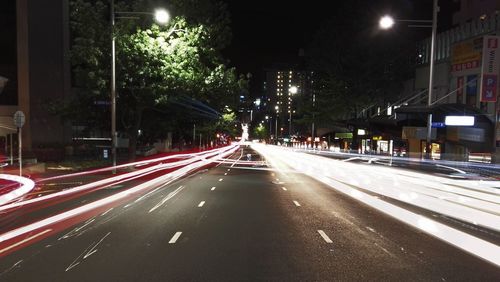 Road in city at night