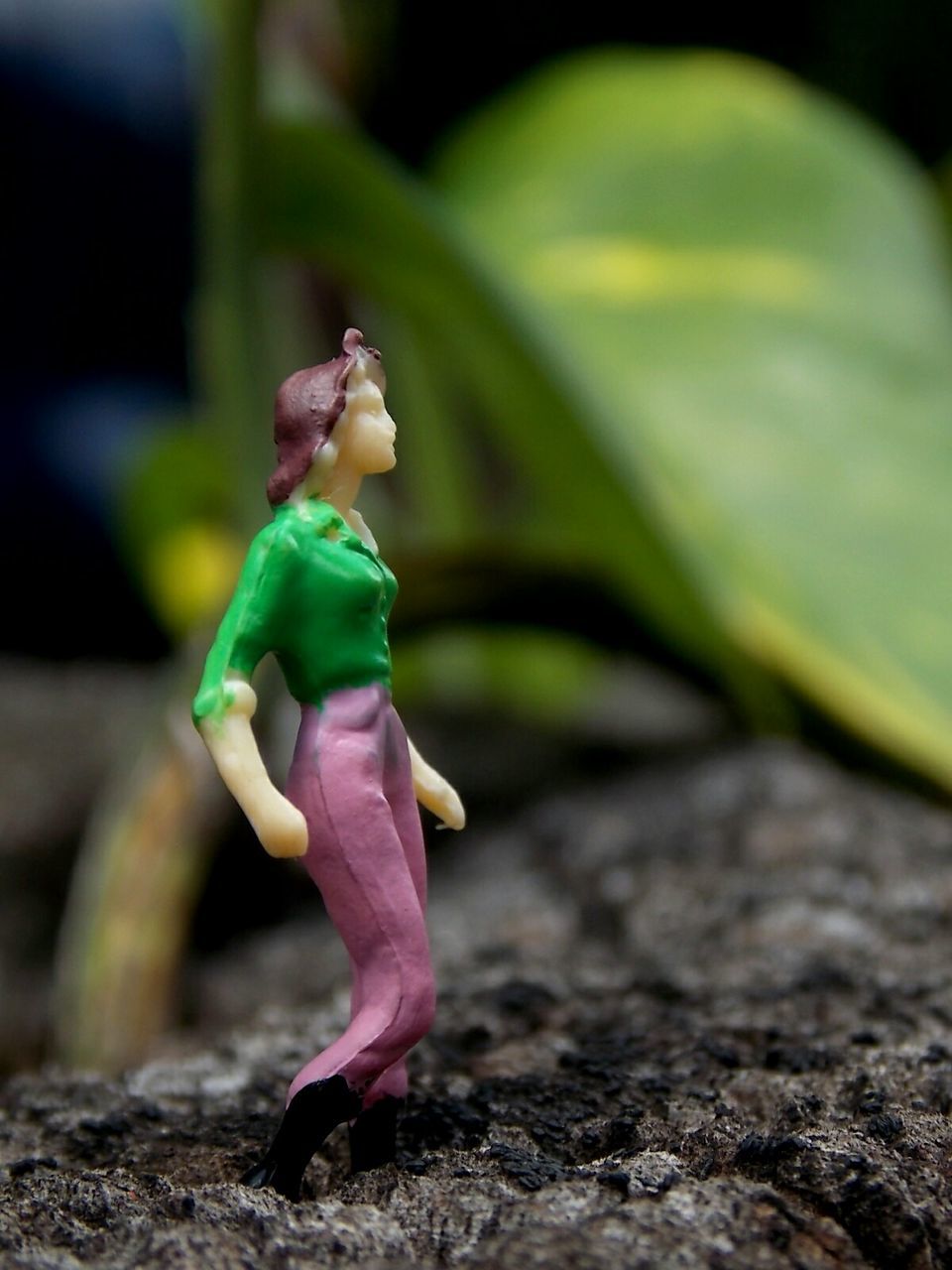 green, one person, full length, women, nature, childhood, spring, flower, adult, doll, outdoors, fashion, clothing, macro photography, toy, leaf, day, young adult, cartoon, child, female, pink, land, selective focus, plant, dress