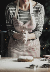 Woman working on table