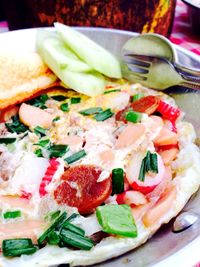 Close-up of served food