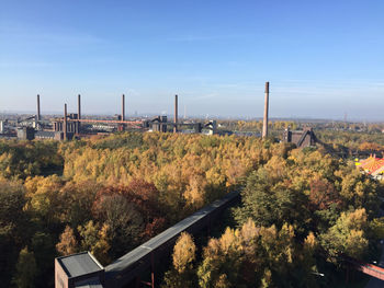 View of built structure against blue sky