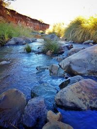 River flowing through rocks