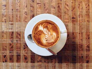 Directly above shot of cappuccino