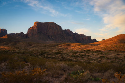 Scenic view of rocky mountains against sky in big bend national park - texas