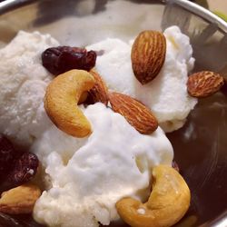 Close-up of ice cream in bowl