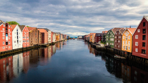 Canal with buildings in background