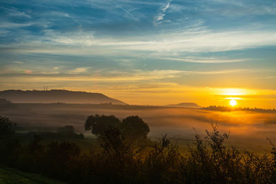 Morning sun by the mountain schwanberg 