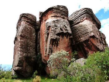 Low angle view of old ruin building
