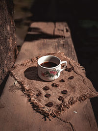 Close-up of coffee on table