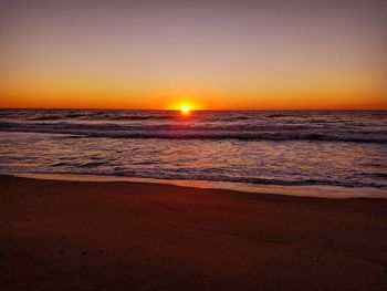 Scenic view of sunset over sea