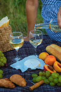 High angle view of food on table