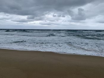 Scenic view of beach against sky