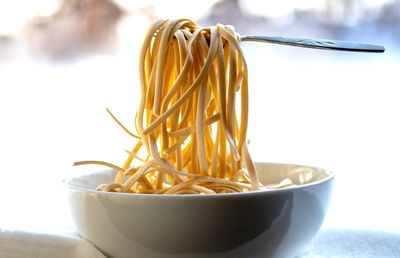 Close-up of tea in bowl on table
