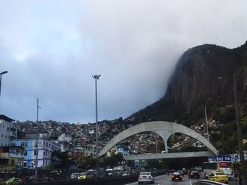 Road passing through a city