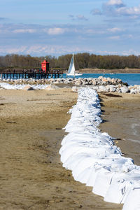 Scenic view of beach against sky