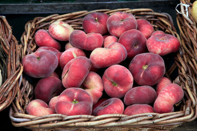 High angle view of fruits in basket