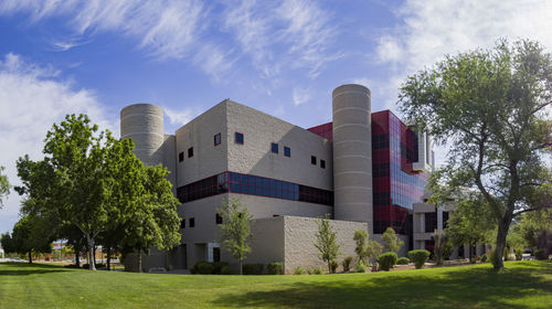 Low angle view of buildings against sky