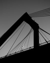 Low angle view of suspension bridge