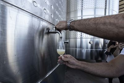 Albariño juice tasting in the cellar