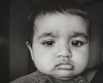 Close-up portrait of cute baby