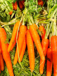 High angle view of vegetables in market